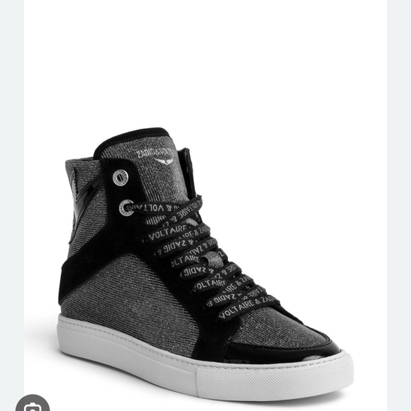 Zadig & Voltaire Women’s Black and Gray High-Top Sneakers